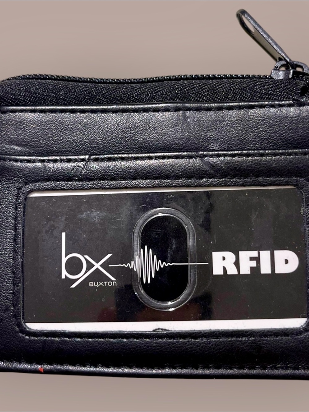 Buxton Black RFID Phone Wallet with ID Window